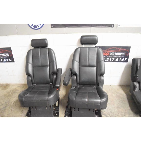 2007 - 2014 Escalade Tahoe Yukon Ebony Leather Seats (Pair) Oem Short Wheel Base
