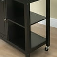 thumbnail image 2 of HOMCOM Kitchen Island Cart, Rolling Kitchen Island with Storage, Solid Wood Top, Drawer, for Dining Room, Black, 2 of 9