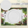 thumbnail image 3 of Ambesonne Christmas Place Mats Set of 4, Xmas Frame Pine Cones, Standard Size, Green Brown Red, 3 of 6