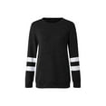 thumbnail image 4 of Cindysus Women T Shirt Striped T-shirt Color Block Tee Work Pullover Comfy Tunic Blouse Black M, 4 of 7