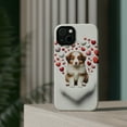 thumbnail image 4 of DistinctInk Tough Case for Apple iPhone 15 PLUS (6.7" Screen), Compatible with MagSafe Charging - Valentine's Day Miniature American Shepherd Puppy, 4 of 6