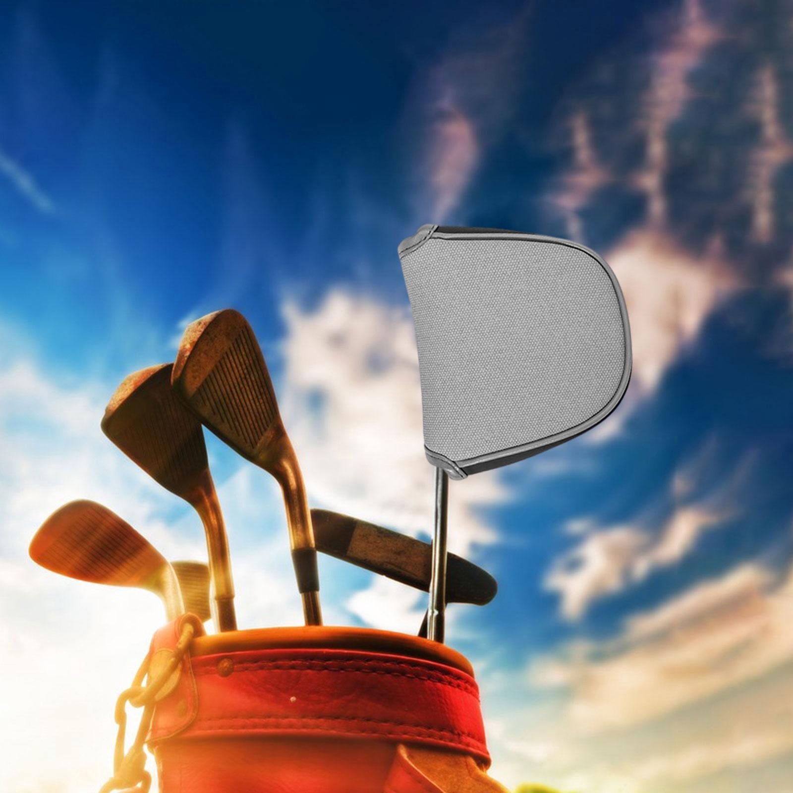 Baoblaze Mallet Putter Headcover, Golf Head Cover Easy to Cleaning Pu Leather, Protection 13x11x3cm