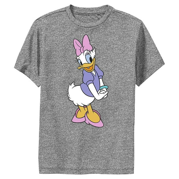 Disney Characters Traditional Daisy Boy's Performance Tee, Charcoal Heather, Small