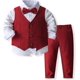 thumbnail image 3 of Ropa de vestir para niño pequeño, traje de Navidad para niños, traje formal, camisa y pantalones, conjuntos con pajarita, 3 of 5