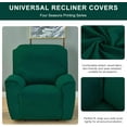 thumbnail image 3 of Velvet Recliner Cover 4 Pieces Printed Lazy Boy Chair Covers Recliner Sofa Slipcover Anti-Slip Fitted Furniture Protector with Elastic Bottom, 3 of 7