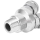 thumbnail image 2 of 2 Way Connector G1/2 Thread Quick Coupler Carbon Steel Chrome Plated Air Splitter Rotatable Pneumatic Fitting, 2 of 4