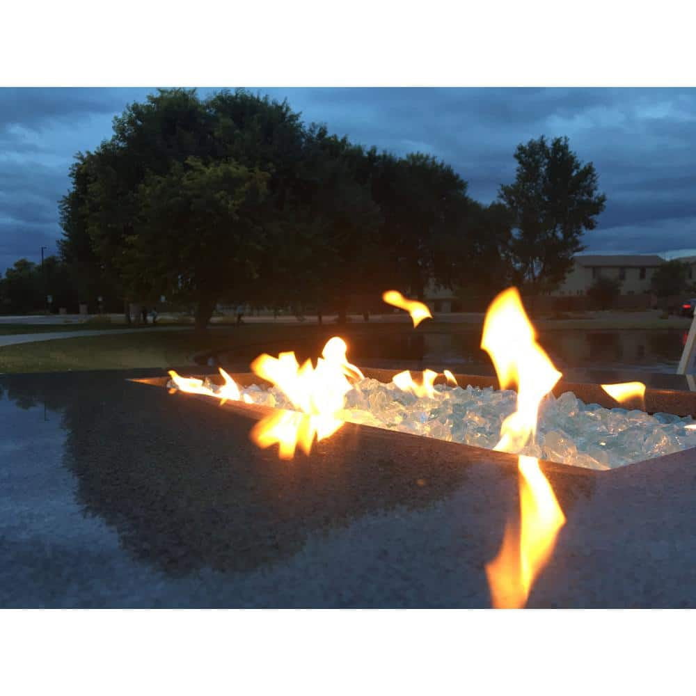 Crystal Teal Fire Pit Glass Rocks - Professional Grade Fire Glass 1/2"-1", 10 lbs Element Fire Glass