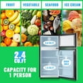 thumbnail image 4 of DEMULLER 2.4 Cu.ft Mini Refrigerator Small Fridge with Freezer Dual Door Personal Fridge New Silver, 4 of 8