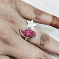 thumbnail image 4 of Natural Ruby Ring, Rough Ruby Adjustable Ring, July Birthstone, Star Stone Ring, 925 Sterling Silver, Womens Ring, Christmas, Thanksgiving, Handmade, Statement Jewelry, Raw Gemstone Jewelry, 4 of 5