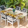thumbnail image 2 of Groundhog Day Table Cloths for 4 Foot Rectangle Tables, Sunflower Spring Floral Botanical Rustic Patio Waterproof Elastic Fitted Tablecloths, Washable Rectangular Table Cover for Camping, 2 of 8