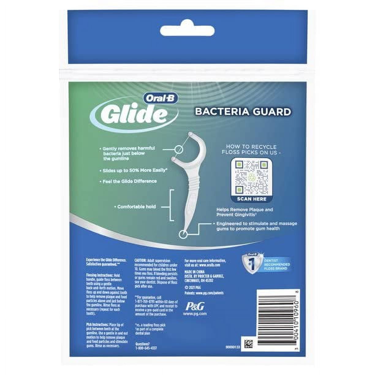 Oral-B Glide Bacteria Guard Dental Floss Picks Mint (Pack of 3)