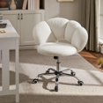 thumbnail image 2 of Silla de Escritorio Yaheetech Bouclé con Diseño en Forma de Nube Ajustable Blanca, 2 of 9