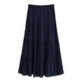 thumbnail image 3 of Women's Flowy Summer Skirt With Ruffle Hem Elastic Waist Long Skirt For Vacation And Daily Wear Pair With Crop Tops Bed Skirts Twin Summer Skirts for Women Tight Skirt Cute Skirts for Women Skirt, 3 of 3