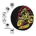 thumbnail image 6 of DouZhe Waterproof Spare Tire Cover, Motor Racing Yellow Motorcycle Prints Adjustable Wheel Covers Fit for Jeep Trailer RV SUV Car, 16 inch, 6 of 7