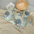 thumbnail image 4 of Nautical Coastal Pillow Covers 18x18 Inch Set of 2, Beach Themed Ocean Throw Pillows Starfish Seashell Decorations Summer Pillowcase Linen Outdoor Decor Farmhouse Cushion Case for Home Bedroom, 4 of 6