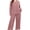 A1-Pink, variant on SHOWMALL Plus Size Pajamas for Women, 2 Piece Pajama Set, Cozy Ribbed Fleece Long Sleeve Henley Top & Wide Leg Lounge Pants, Cozy Weekend Loungewear, Pink