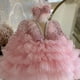thumbnail image 4 of Vestido de princesa para niñas, estilo occidental, cuello en V, manga larga, vestido para niñas pequeñas, disfraz de pasarela para actuación de piano para niños, 4 of 6
