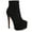 Black-Suede, variant on Jodi - Women's Trendy & Sexy Rounded Toe ankle boots with side zipper and velvet inner lining featuring 6" Stiletto High Heels & 2" Platform. Handmade to perfection. Size 9.5