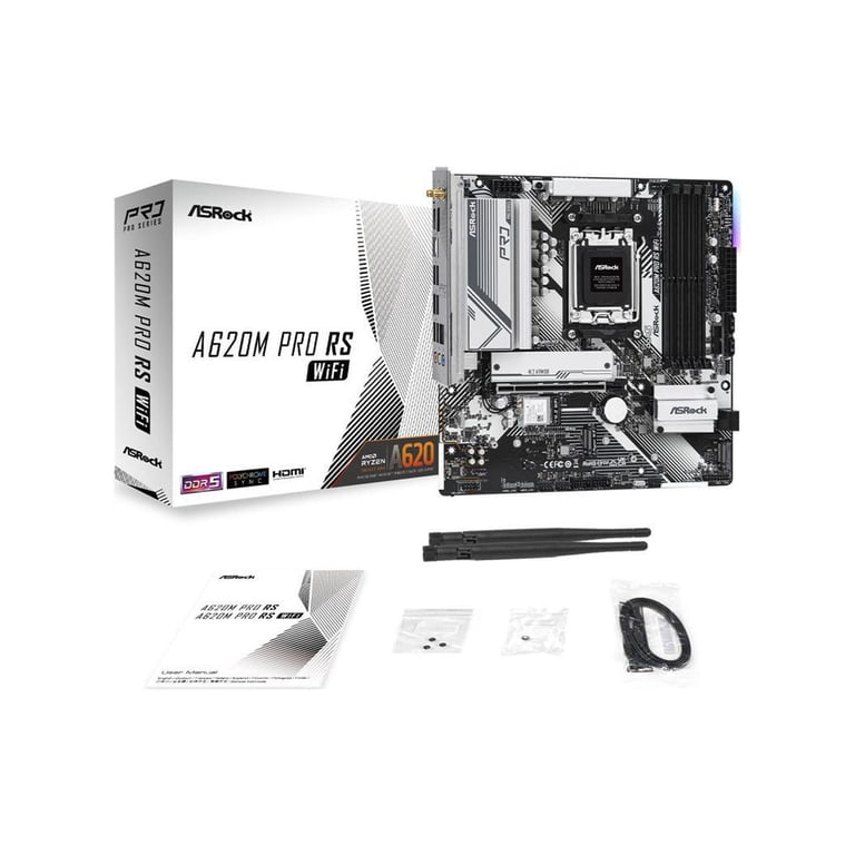 【新品・未使用】ASRock A620M Pro RS WiFi ASROCK A620M PRO RS WIFI, DDR5 AM5 Ryzen 7000, Micro ATX, PCIe 4.0