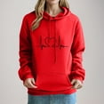 thumbnail image 2 of Womens Hoodie Classic Drawstring Hooded Sweatshirts with Pockets Long Sleeve Tops Hearts Printed Sweater Casual Pullover Comfy Sportswear Loose Fit Coat with Hood Womens Sweatshirtss Size 8-16, 2 of 4