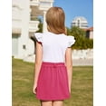 thumbnail image 6 of Oudiya Little Girls Tank and Skirt 2 Pieces Summer Outfits Set Toddler Ruffle Sleeveless Tops and Belt Skirts with Pocket Clothing Set 2T-7Y, 6 of 10