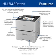 Brother HL-L8430CDWT Business Color Laser Printer with Dual Paper Trays, Low-Cost Printing, and Wireless Networking