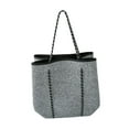 thumbnail image 3 of Bolsa de neopreno para mujer con bolsa pequeña de playa, cesta de playa de gran capacidad. Gris claro, 3 of 9