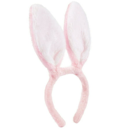 Bunny Ear Headband – Fits Adults and Children – Soft and Fluffy Hairband for Cosplay, Birthdays, Halloween, Cosplay, Baby Showers, Everyday Wear, Pink and (Best Way To Wear A Headband)
