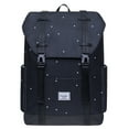 thumbnail image 1 of KAUKKO Vintage Casual polyster and Leather Rucksack Backpack (Nylon Blackdot), 1 of 5