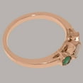 thumbnail image 5 of LBG British Made 18k Rose Gold Natural Opal & Emerald Womens Anniversary Ring - 33 size options - Size 5, 5 of 7