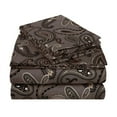 thumbnail image 2 of Superior 4-Piece Retro Charcoal Paisley Cotton Flannel Sheet Set, Full, 2 of 6