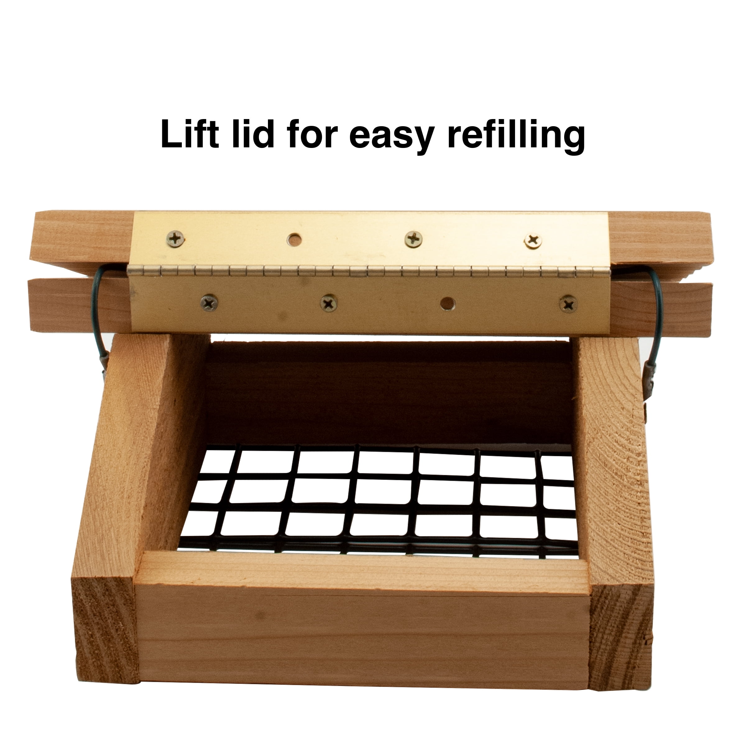 Woodlink Cedar Suet Feeder for Birds, Hanging Cedar Bird Feeder, Holds 2 Suet Cakes