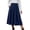 06# Navy, variant on Ihhxva Women's Corduroy Midi Skirt, High Waist Pleated A-Line Skirt with Elastic Waist and Side Pockets for Casual Wear S - 3XL
