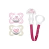 MAM Pacifiers and Baby Pacifier Clip, Baby Pacifier 0-6 Months and Baby Pacifier Clip, Best Pacifier for Breastfed Babies, 'I Love Mommy' Design Collection, Girl, 3-Count