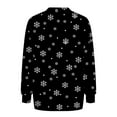 thumbnail image 4 of Futezty Merry Christmas Sweartshirt for Women Xmas Buffalo Plaid Tree Tops Color Block Snowflake Print Long Sleeve Shirt, 4 of 6