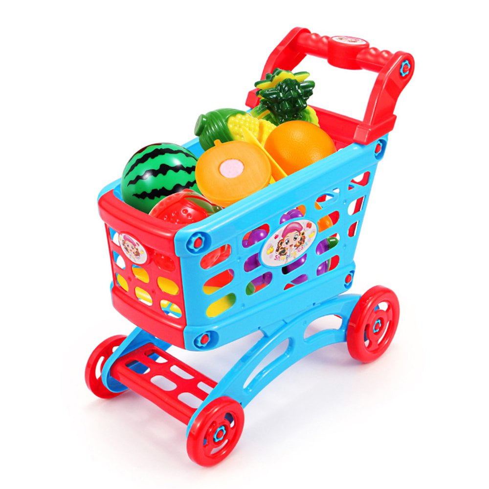 Simulate Supermarket Shopping Cart Pretend Play Toys Mini Plastic