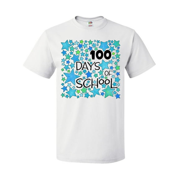 Inktastic 100 Days of School Stars in Blue T-Shirt