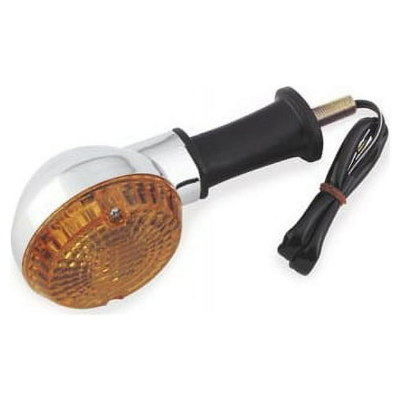 BikeMaster Chrome Front/Rear Turn Signal w/ Orange Lens 25-2036