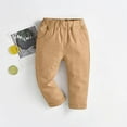 thumbnail image 2 of aidice Baby Clothes for Boy Casual Button Elastic Waisted Pants Ruched Solid Color Infant Trousers Pockets, 2 of 5