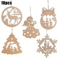 thumbnail image 4 of 10Pcs Plain Wooden Shapes Craft Ornament Christmas Tree Hanging Decorations, 4 of 4