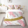 thumbnail image 2 of YST Grey Beige Pink Bedding Set, Gradient Abstract Vintage Comforter Set, 7-Piece, Twin, 2 of 4