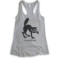 thumbnail image 1 of I'm Meowta Here Cat Tank Top, Ladies Racerback Tank Top, Halloween Tank, Black Cat Tank, Cat Tank, Heather Gray, XX-Large, 1 of 3