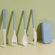thumbnail image 4 of Juego de cubiertos plegables portátiles de 4 piezas, estuche de plástico reutilizable, diseño compacto, ideal para camping, picnic y oficina. Cubiertos multiusos, equipo ligero. Blaxill, 4 of 8
