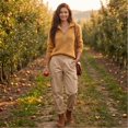 thumbnail image 4 of Women's Fall Long Sleeve Quarter Zip Knit Sweater Pullover Tops, Ribbed Collared Mock Neck Loose Dressy Tops, Business Casual Winter Layering Outfits L, 4 of 9