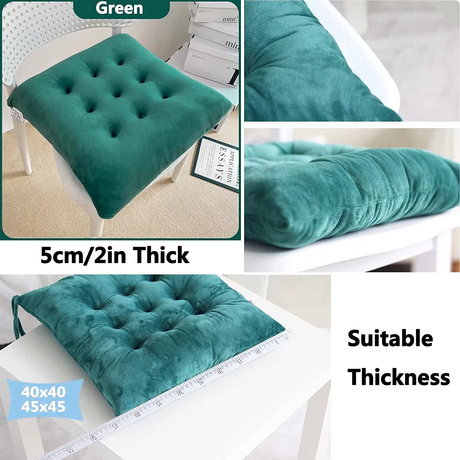 ORUYROP Chair Cushions for Dining Chairs 2 Pack Seat Cushions for Kitchen Chairs with Ties Dining Room Chair Cushions with Ties Chair Pads for Dining Chairs Non Slip Washable Royal Blue