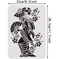thumbnail image 2 of 1pc Japanese Geisha Stencils Oriental Dancer Large Plastic Reusable Painting Templates Stencils, 2 of 8