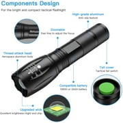 4 Pack Tactical Flashlight Torch, Military Grade 5 Modes XML T6 3000 Lumens Tactical Led Waterproof Handheld Flashlight for Camping Biking Hiking Outdoor Home Emergency