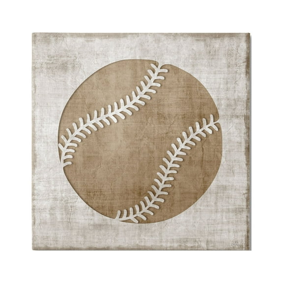 Stupell Industries Weathered Baseball Silhouette Shape Rustic Sports Sign Graphic Art Gallery Wrapped Canvas Print Wall Art, Design by Natalie Carpentieri