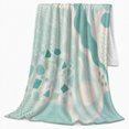 thumbnail image 2 of Aqua Abstract Sea Shapes with White Waves and Pebbles, Playful Coastal Motif for Beach Lovers, Birthday Gift, Soft Flannel Blanket for Beach House and Reading Nook, Coastal Home Decor, 2 of 9