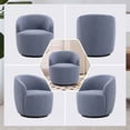 thumbnail image 5 of Sumdeal Club Swivel Barrel Chair Chair, Round Accent Sofa Chair, Modern Leisure Arm Chair for Nursery, Living Room, Hotel, Bedroom, Office, Light blue, 5 of 6